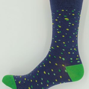 Polskie skarpety bawełniane granatowe w groszki