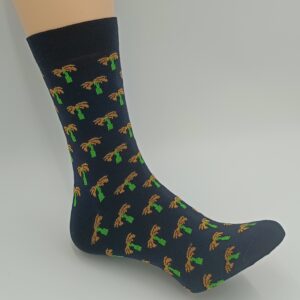 Polskie skarpety bawełniane czarne w palmy