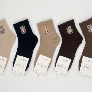 DAMSKIE SKARPETY BAWEŁNIANE COSAS MIŚKI x 5 PAR