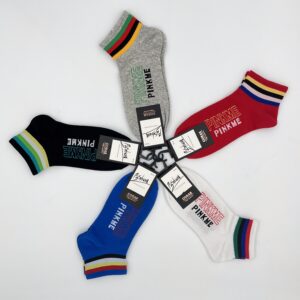 SKARPETY/SKARPETKI KRÓTKIE W PASKI KOLOROWE 5 PAR