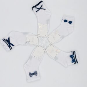 SKARPETKI BAWEŁNIANE DZIECIĘCE KOKARDKI SO&LI 3 PARY