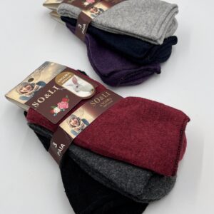 SKARPETY WEŁNIANE / SKARPETKI Z ANGORY BEZUCISKOWE 3 PARY